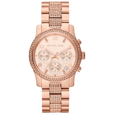 pink and gold michael kors watch|michael kors rhinestone watch.